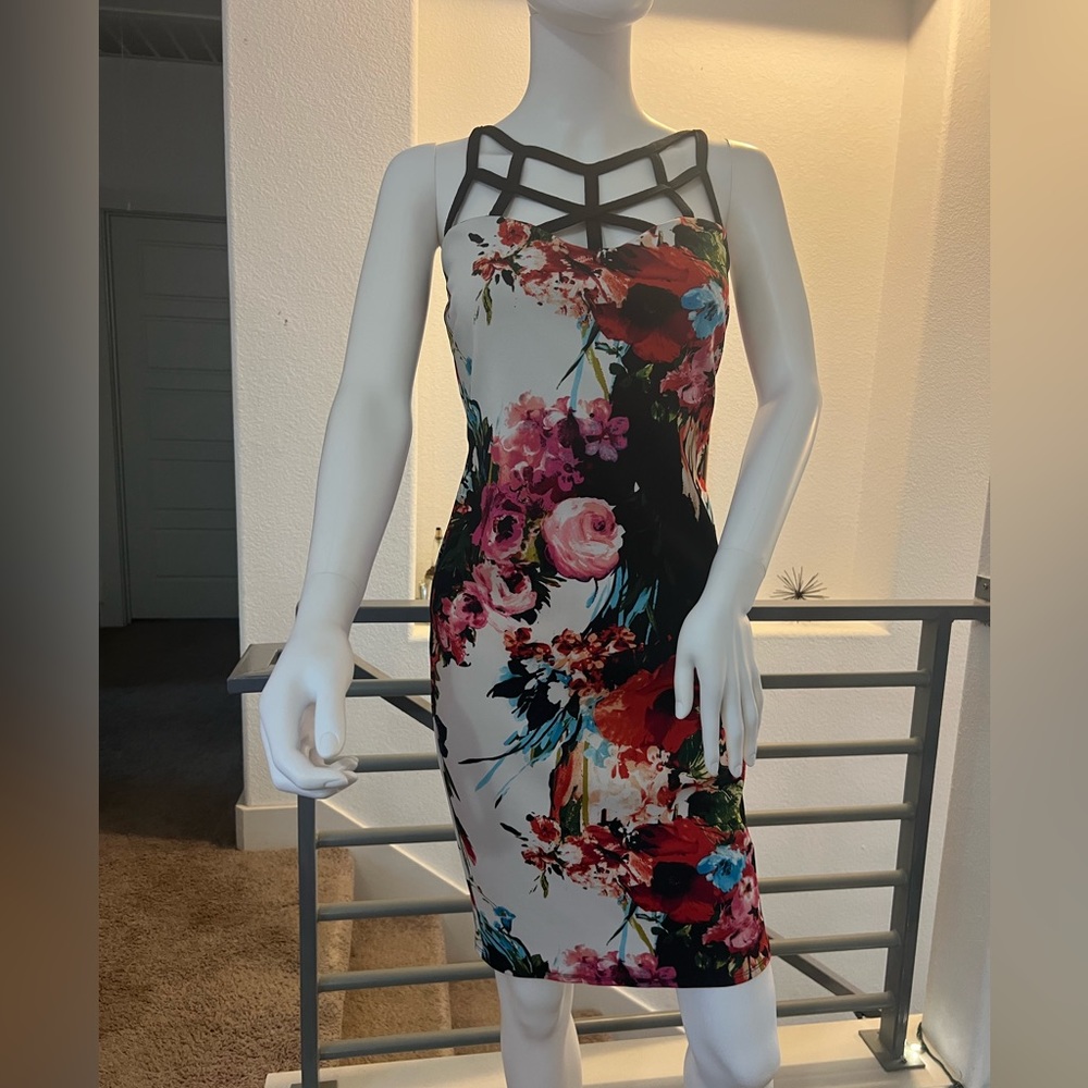Venus Cascade Floral Bodycon Dress Womens Size Small Sexy Colorful